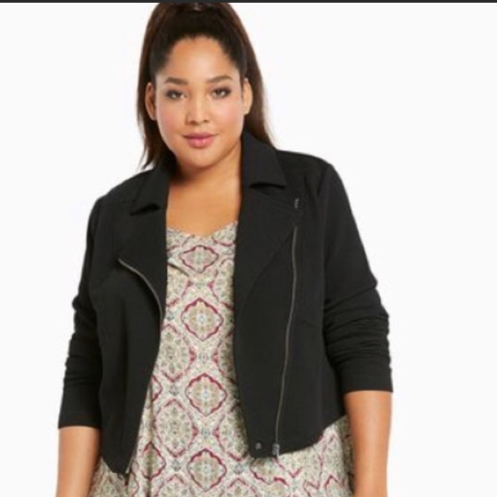 Torrid Textured Black Moto Jacket Size 3X